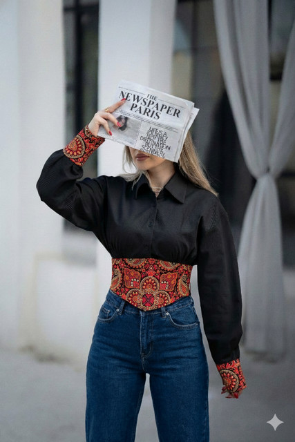 شومیز سوزندوزی Bella
